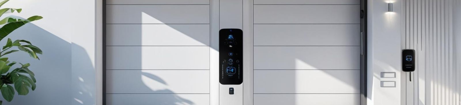 Modern garage door with advanced security technology installed in Clermont, FL home